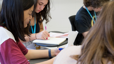 Students writing