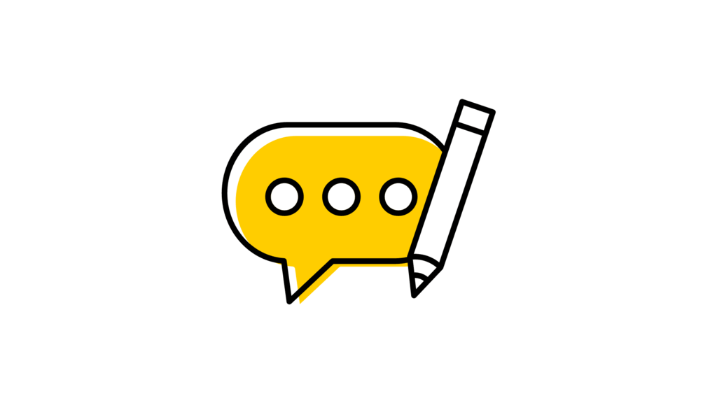 Speech bubble and pen icon